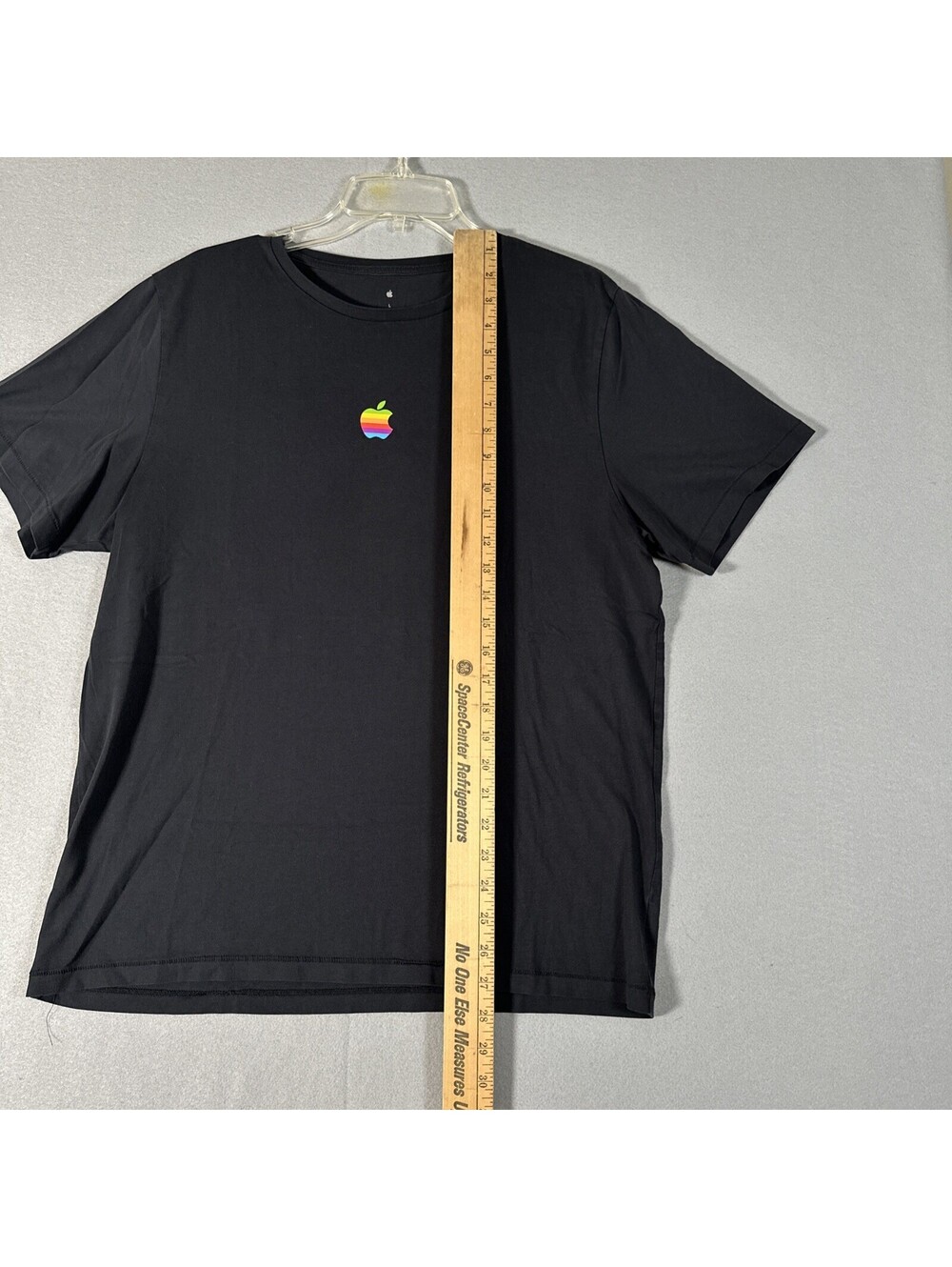 Apple Short Sleeve T-Shirt Unisex Large Black Rainbow Logo Cotton - Picture 3 of 8